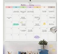 Cahier de planificateur mensuel non daté, calendrier hebdomadaire vierge, 11,4" X 14,7", convient comme cadeau pour hommes et femmes, accessoire de bureau, décoration de pièce Papetier