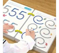 Cahier de pratique de contrôle du stylo de 32 pages, cahier d'exercices de lettres et de chiffres effaçables, livre d'images effaçables, entraînement au contrôle du stylo, pratique du dessin au trait,