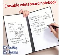 Cahier de tableau blanc réutilisable à la mode A5 : Planificateur hebdomadaire, bloc-notes en similicuir, avec marqueur de tableau blanc et chiffon effaceur inclus, rentrée scolaire bleu clair,bleu,ro