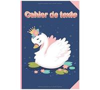 Cahier De Texte Scolaire 17x22 Cm, Papier Seyes Grands Carreaux, Onglets Hebdomadaires Pour Se Repérer Facilement - Format Pratique Pour Les Cartables -Thème Fille Cygne Fond Bleu