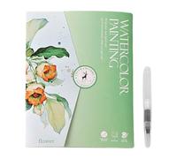 Cahier de travail aquarelle, cahier de travail aquarelle pour les adultes - Kit de peinture aquarelle adapté aux débutants,Creative Water Color Book, y compris la peinture et le pinceau en 12 couleurs