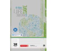 Cahier d'école BRUNNEN A4 ligné Règle 3 avec marge 16 feuilles R