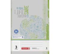 Cahier d'écolier BRUNNEN A4 ligné Règle 3 32 feuilles papier recyclé