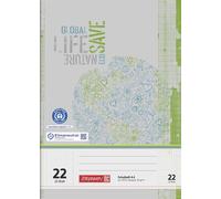 Cahier d'écolier BRUNNEN A4 quadrillé Règle 22 32 feuilles papier recyclé