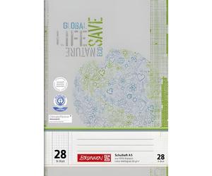 Cahier d'écolier BRUNNEN A5 règle 28 16 feuilles papier recyclé 104512801