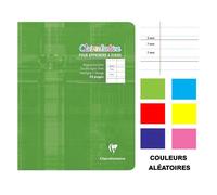 Clairefontaine Cahier piqué 17x22 cm 32 p. double ligne 3 mm interligne et marge - assortis