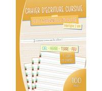 Cahier d'écriture cursive: Interligne 2 mm Livre d'entraînement à l'écriture pour écolier fille garcon de l'école Maternelle GS au CP CE1 CE2 | ... (Dyslexie, Dysgraphie, Dyspraxie, Multidys)