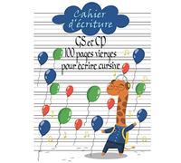 Cahier d'écriture GS et CP 100 pages vierges pour écrire cursive: Cahier d’écriture cursive 100 pages vierges pour GS et CP afin d’apprendre à écrire ... à la maison. Thème Animaux à l'école.