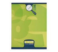 Cahier d'écriture piqué 8000 CARTE 17x22 cm 32 pages grands carreaux 3 mm agrandis 12x12 mm 90 g - Vert anis