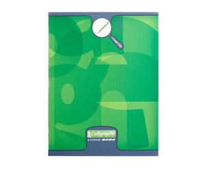 Cahier d'écriture piqué 8000 CARTE 17x22 cm 32 pages grands carreaux 4 mm agrandis 16x16 mm 90 g - Vert