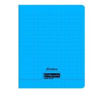 Cahier d'écriture piqué 8000 POLYPRO 17x22 cm 32 pages grands carreaux 2 ,5mm 90 g - Bleu