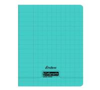 Cahier d'écriture piqué 8000 POLYPRO 17x22 cm 32 pages grands carreaux 2 ,5mm 90 g - Vert