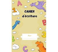 Cahier d'écriture: spéciale garçon de la maternelle au cp - pour apprendre l'écriture cursive et s'entraîner dès le plus jeune age - 100 pages A5 lignées double et blanches - Alphabet animaux drole