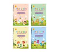 Cahier d'entraînement rainuré pour l'écriture à la main | Carnet d'écriture réutilisable pour enfants d'âge préscolaire, carnet d'écriture avec recharge de stylo et aide à l'écriture