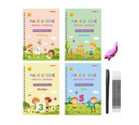 Cahier d'entraînement rainuré pour l'écriture à la main | Carnet d'écriture réutilisable pour enfants d'âge préscolaire, carnet d'écriture avec recharge de stylo et aide à l'écriture