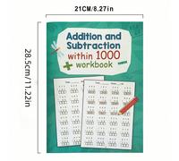 Cahier d'exercices de mathématiques de 32 pages pour l'addition et la soustraction jusqu'à 1000, feuilles de pratique mathématique, fiches d'activités d'apprentissage, éveil mathématique précoce, sout