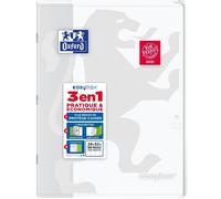 Oxford 400100065 EasyBook Cahier agrafé 24 x 32 cm 96 pages 90 g grands carreaux seyès Incolore