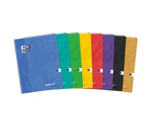 Cahier Easybook kraft Oxford agrafe 240x320 96pages seyes assorti