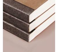 Cahier Fact!plus A5 ligné 96 feuilles 90g/qm couverture carton flexible brun paquet de 5 pièces