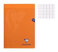 Cahier piqué Mimesys A4 96 pages grands carreaux couverture polypropylène - Orange