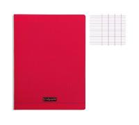 Cahier grand format séyès couverture plastique rouge 140 pages