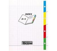 Cahier - Index - 4 en 1 - 17x22cm - Grands carreaux - 96 pages - Couverture polypro - Sans spirale - Clairefontaine