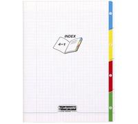 Cahier 4 index piqué 8000 POLYPRO 24x32 cm 96 pages grands carreaux 90 g - Incolore