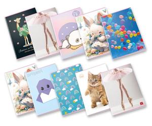 Cahier Maxi Pigna Assortiment Fille A4 Quadrillé 1 Cm 80 G/M² 80 Pages Couvertures Assorties Paquet de 10