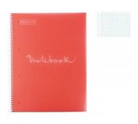 Cahier - A4 (21x29,7cm) - Grands Carreaux - 80 Pages - Couverture En Polypro Rose - À Spirale - Notebook Miquelrius