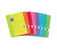 Cahier Oxford Color Life 17x22cm grands carreaux Seyès 140 pages agrafées couverture carte coloris assortis