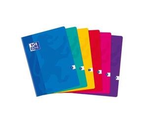Cahier Oxford Color Life 24x32cm grands carreaux Seyès 192 pages brochées couverture carte coloris assortis