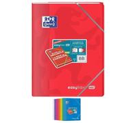 Cahier Easybook Oxford extra large agrafe 240x320 96pages seyes assorti