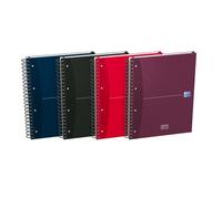 Cahier Oxford Europeanbook office Essentials A4+ grands carreaux Seyès 240 pages reliure spirale couverture carte coloris assortis