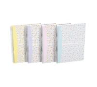 Cahier Oxford Flowers B5 ligné 6mm margé 120 pages reliure spirale couverture carte rigide coloris assortis