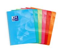 Cahier Oxford Lagoon 17x22cm grands carreaux Seyès 100 pages reliure spirale couverture polypro coloris assortis
