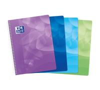 Cahier Oxford Lagoon 24x32cm grands carreaux Seyès 100 pages reliure spirale couverture polypro coloris assortis