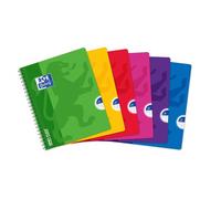 Cahier Oxford OpenFlex 17x22cm grands carreaux Seyès 180 pages reliure spirale couverture polypro coloris assortis