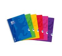 Cahier Oxford OpenFlex 24x32cm grands carreaux Seyès 180 pages reliure spirale couverture polypro coloris assortis