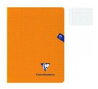 Cahier piqué Mimesys 17x22cm 96 pages grands carreaux couverture polypropylène - Orange