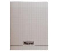 Cahier piqué 8000 POLYPRO 17x22 cm 60 pages grands carreaux 90 g - Gris