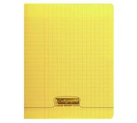 Cahier piqué 8000 POLYPRO 24x32 cm 140 pages grands carreaux 90 g - Jaune