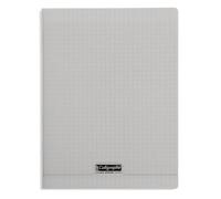 Cahier piqué 8000 POLYPRO 24x32 cm 48 pages grands carreaux 90 g - Gris