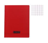 Cahier piqué 8000 POLYPRO 17x22 cm 96 pages grands carreaux 90 g - Rouge