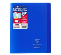 Clairefontaine Cahier piqué Koverbook 17 x 22 cm grands carreaux 96 pages bleu marine