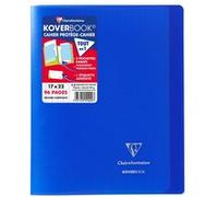 Clairefontaine Cahier piqué Koverbook 17 x 22 cm grands carreaux 96 pages bleu marine