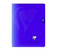 Cahier piqué Clairefontaine Mimesys - 17 x 22 cm - grands carreaux - 96 pages - bleu ciel