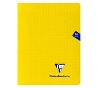 Cahier piqué Clairefontaine Mimesys - 17 x 22 cm - grands carreaux - 96 pages - jaune