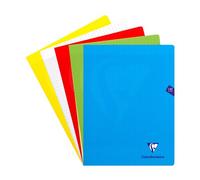 Cahier piqué Clairefontaine Mimesys 24 x 32 cm grands carreaux 140 pages couleurs assorties