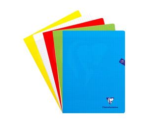 Cahier piqué Clairefontaine Mimesys 24 x 32 cm grands carreaux 140 pages couleurs assorties