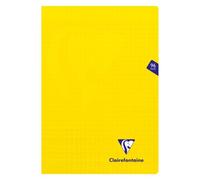 Cahier piqué Clairefontaine Mimesys - A4 21 x 29,7 cm - grands carreaux - 96 pages - jaune